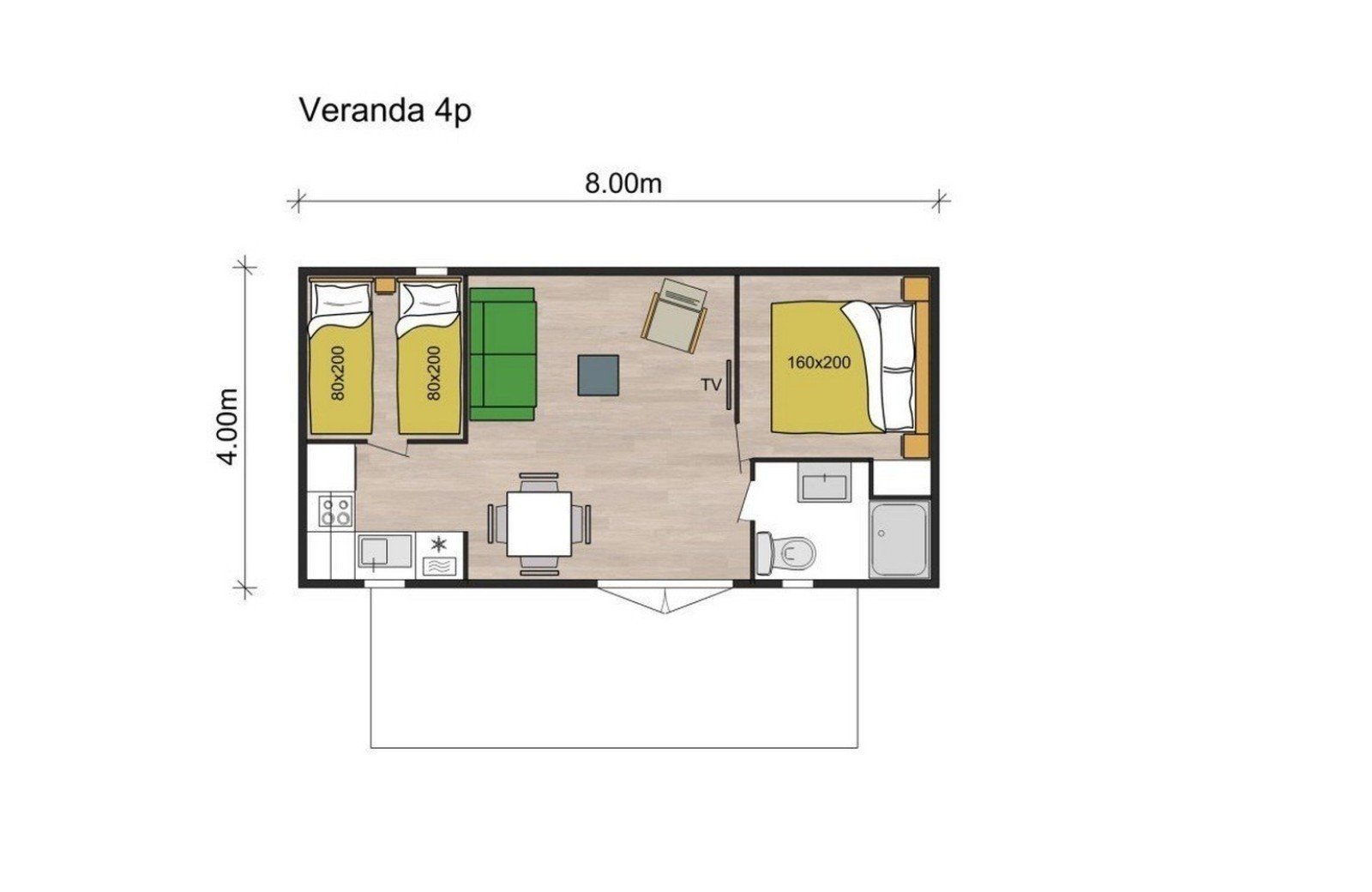 Veranda chalet 4 personen 10